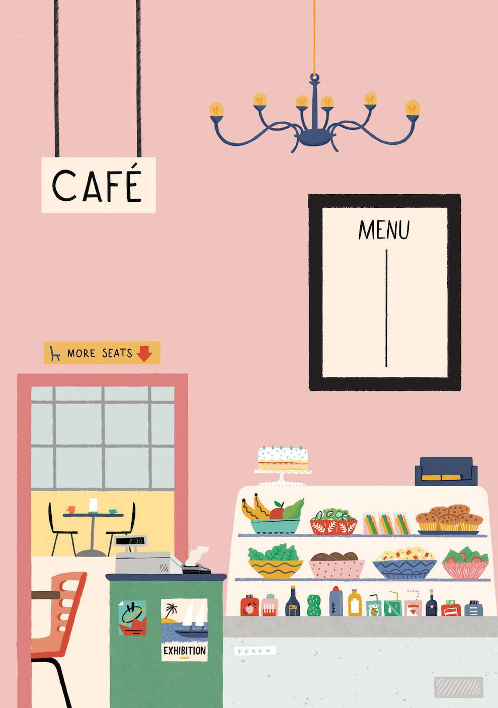 Ruby  Taylor, Playful illustration of a café  